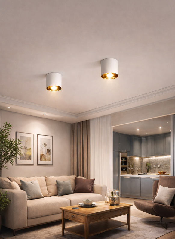 12W LED Surface Cylindrical Spotlight – Premium Aluminum White Body - Image 2