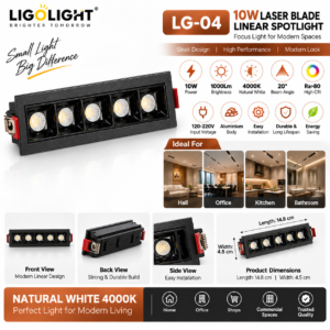 10W Laser Blade Linear Spotlight – Black, Natural White 4000K